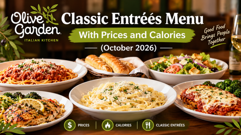 Olive Garden Classic Entrées Menu With Prices and Calories (October 2026)